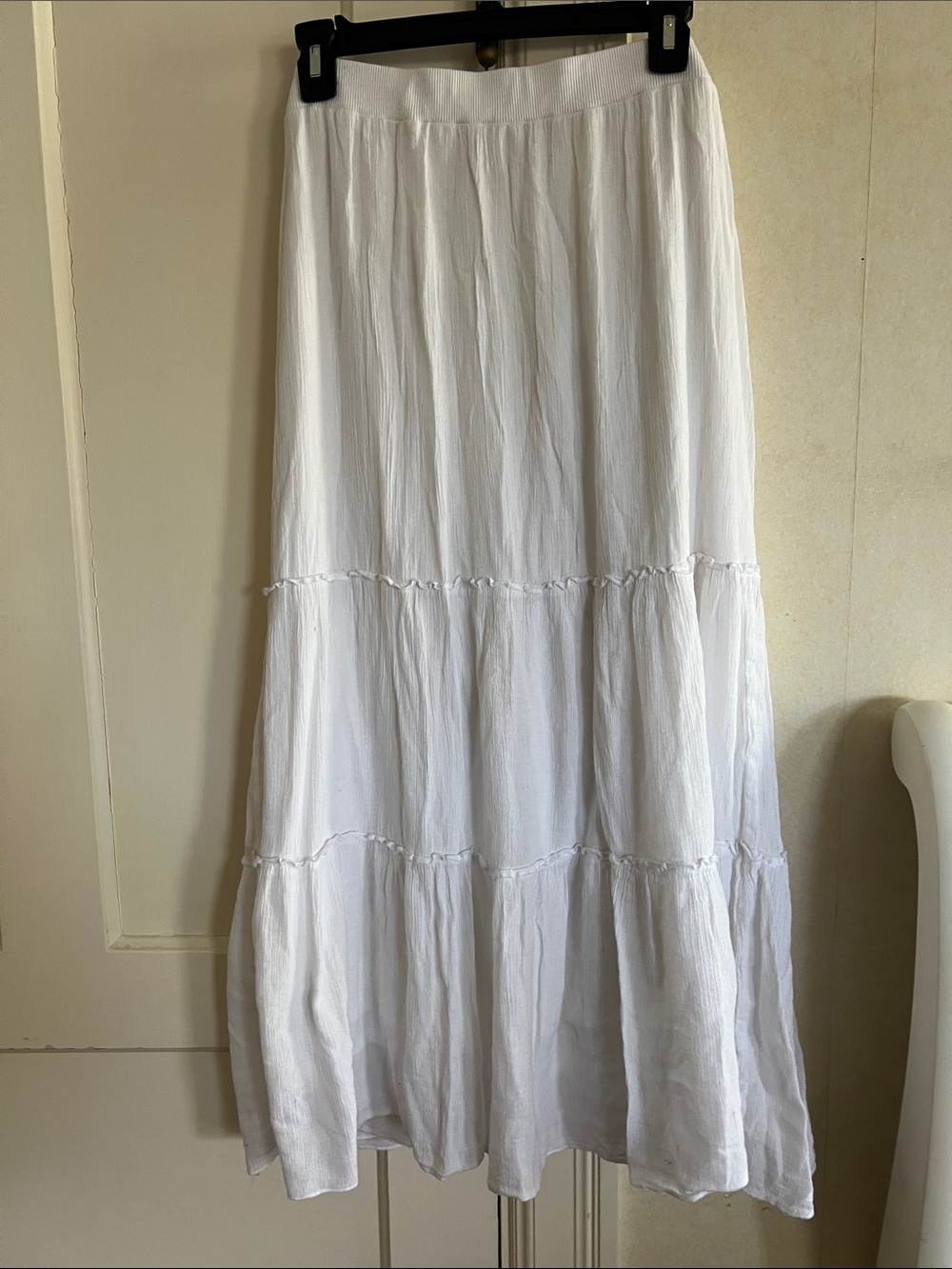 Chico's White Tiered Maxi Skirt
